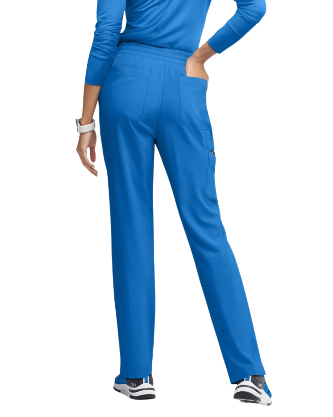 Straight Leg Drawstring Belt Pants Royal Blue