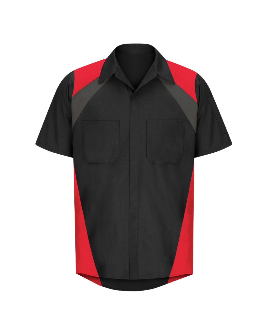 Short Sleeve Ripstop Crew Shirt Black/Red/Grey
