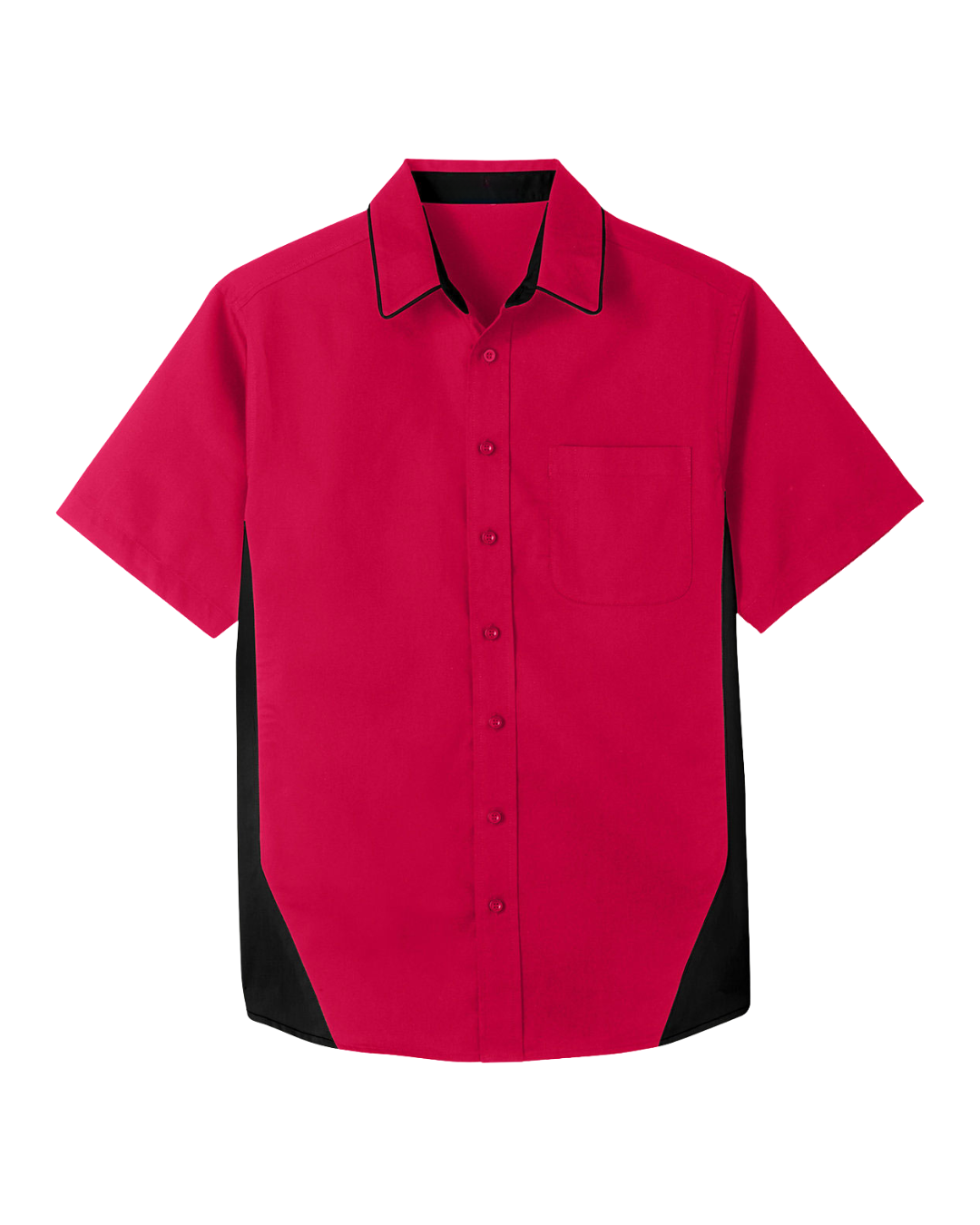 Short Sleeve Ripstop Crew Shirt Black/Red/Grey