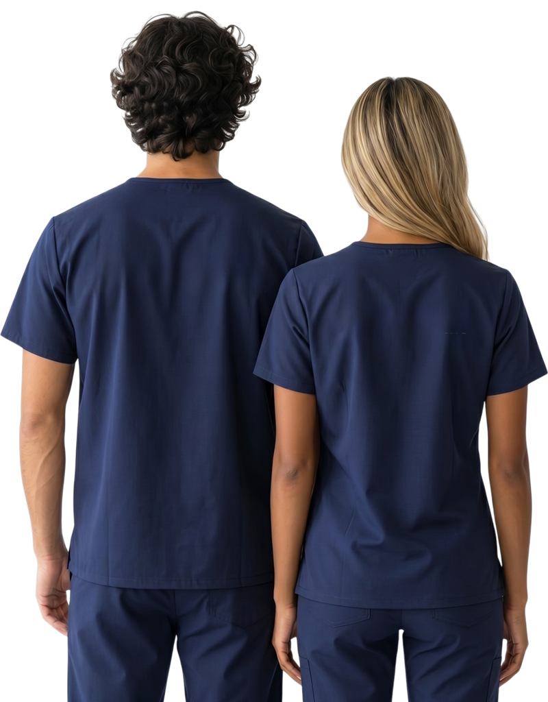 Midwestern Previous Uniform Unisex Scrub Top - Navy Blue - Student