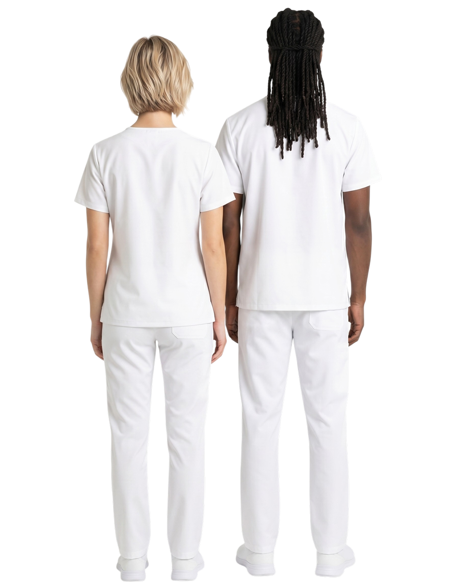 Midwestern White Unisex Scrub Top