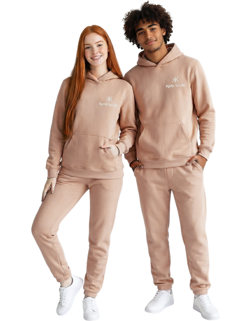 Apres Scrubs — Soft Peach Hoodie Set