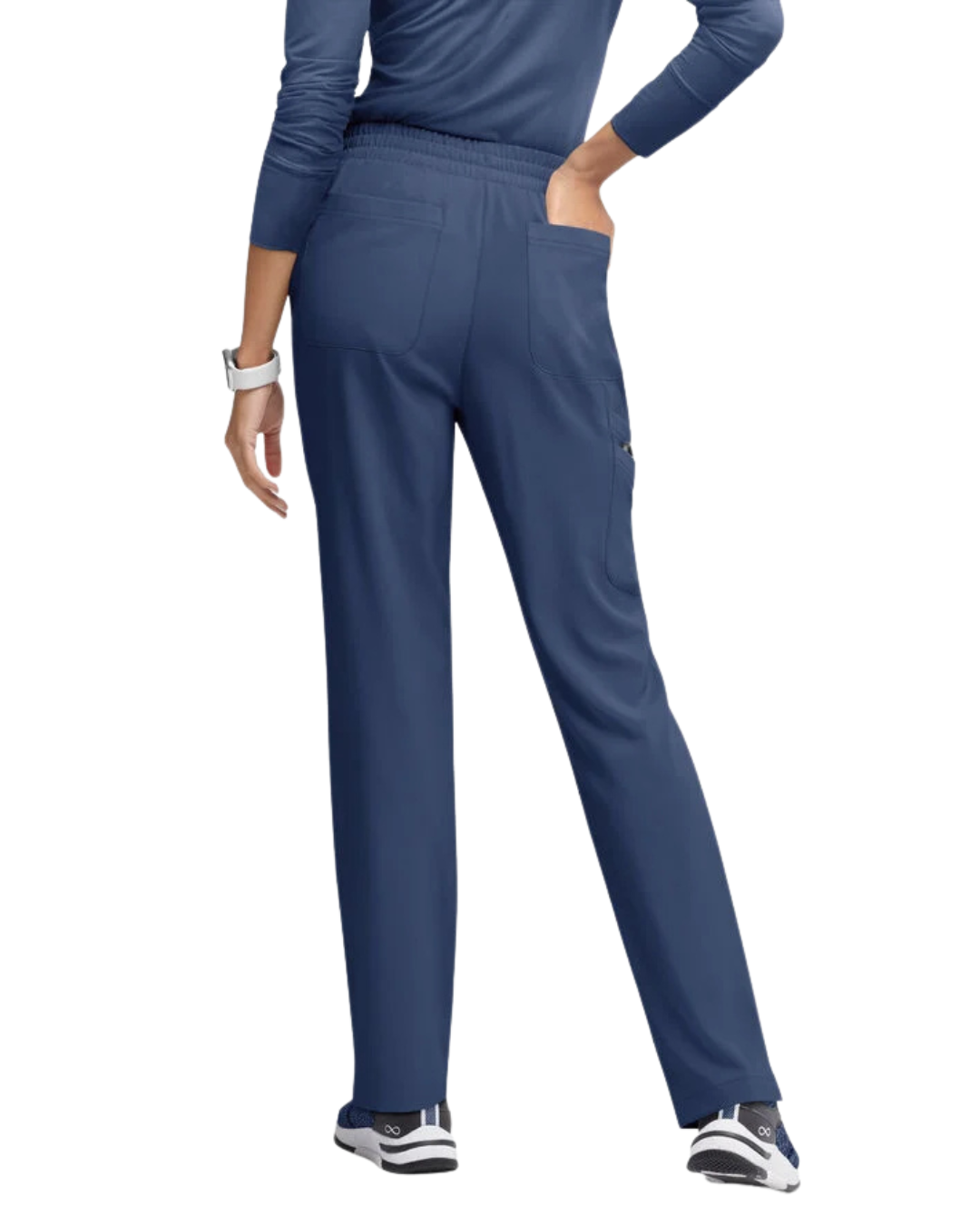 Straight Leg Drawstring Belt Pants Royal Blue
