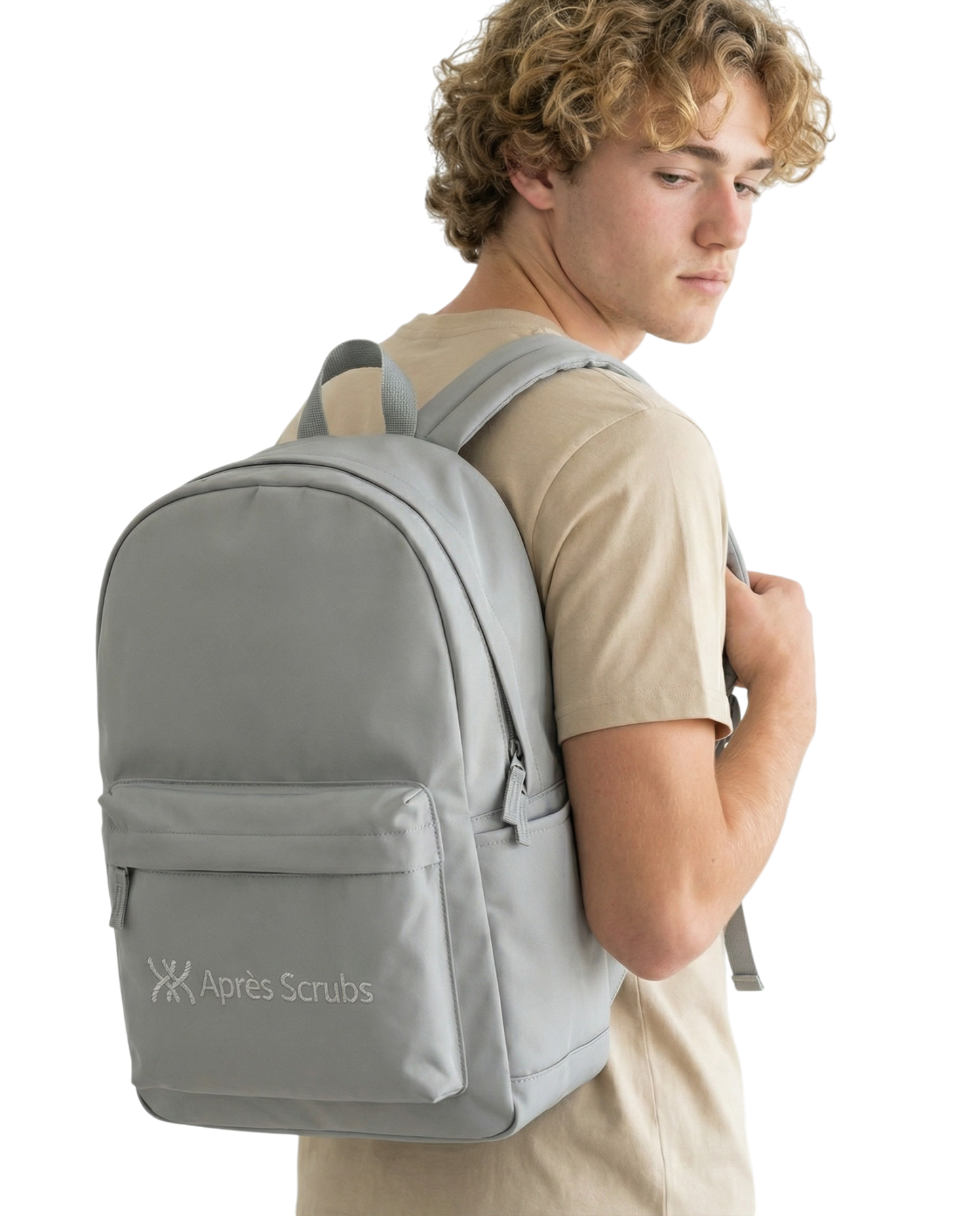 Grey Backpack with Logo