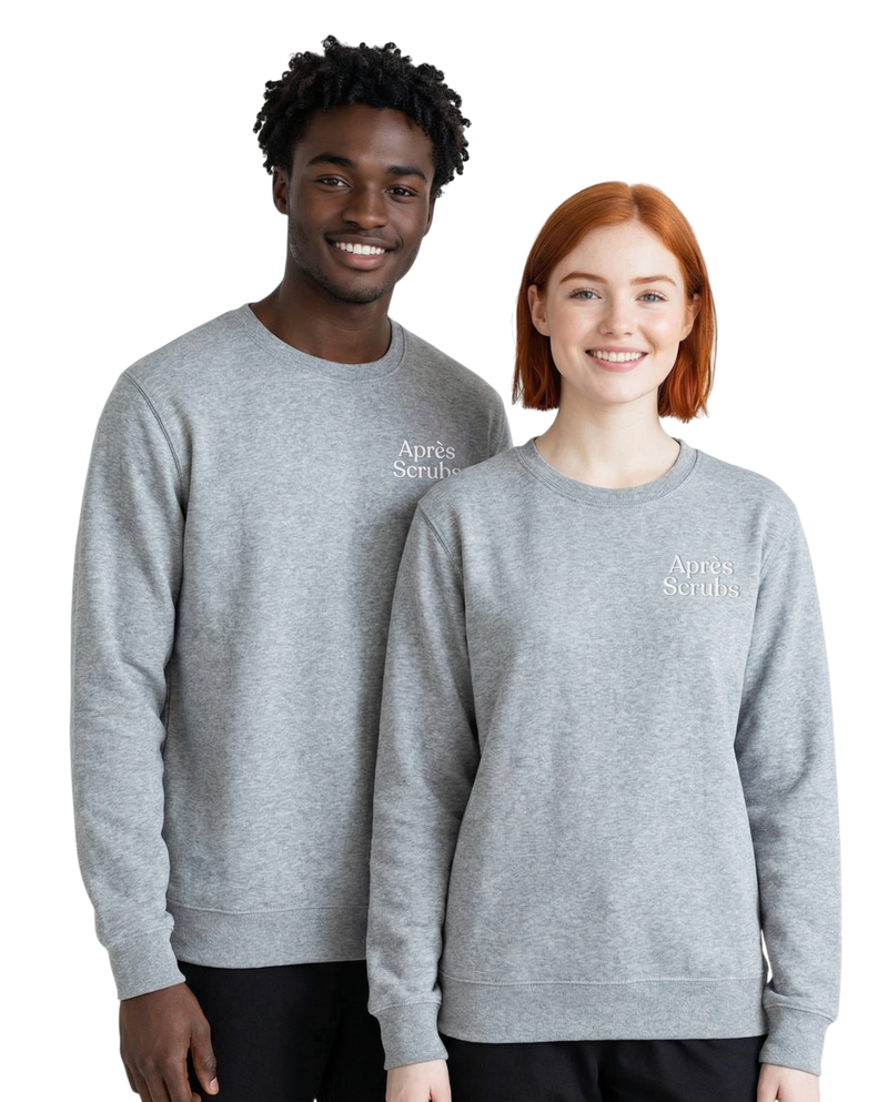 Grey Unisex Crew Neck Sweatshirt with Logo - Light