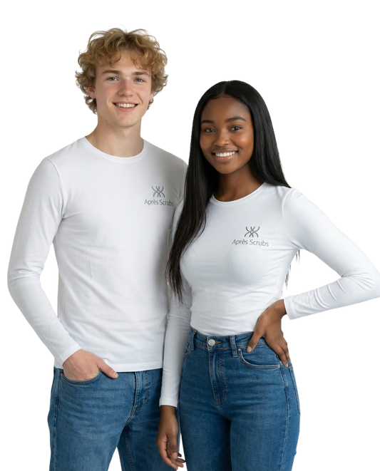 White Unisex Underscrub with Logo