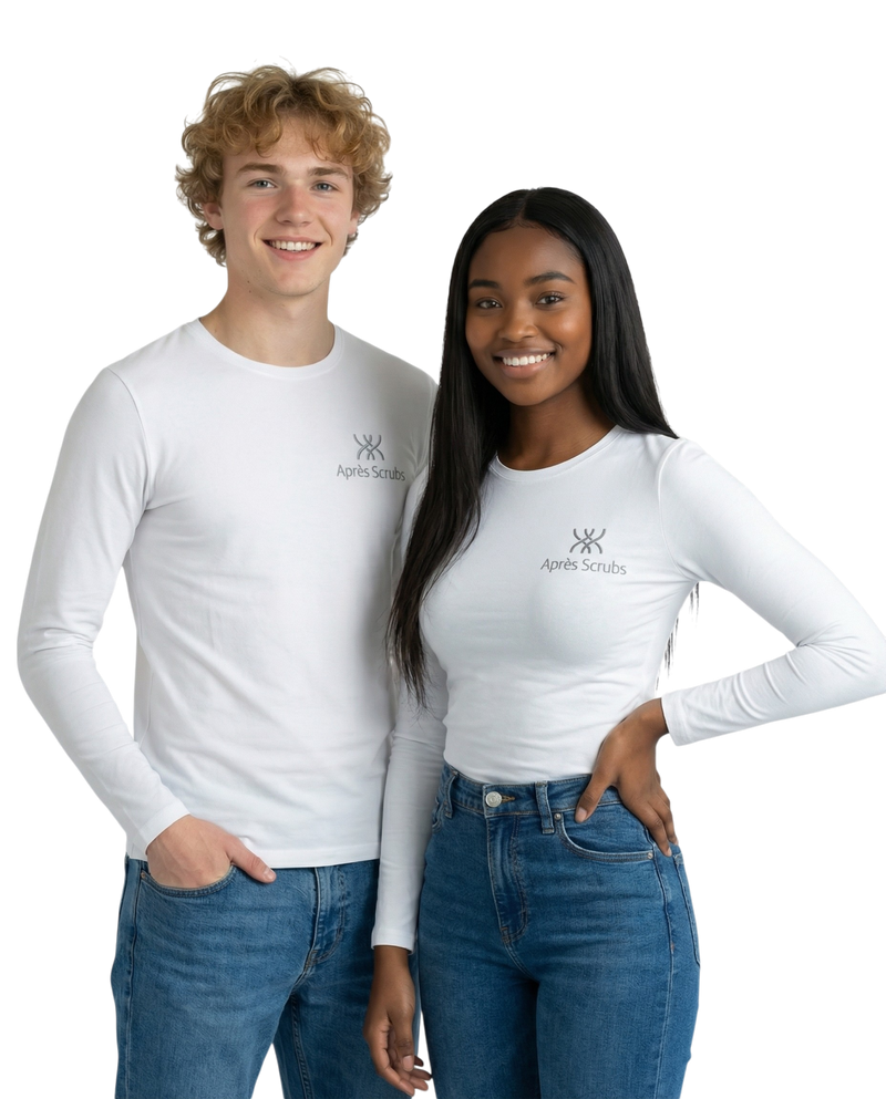 White Unisex Underscrub with Logo - Light