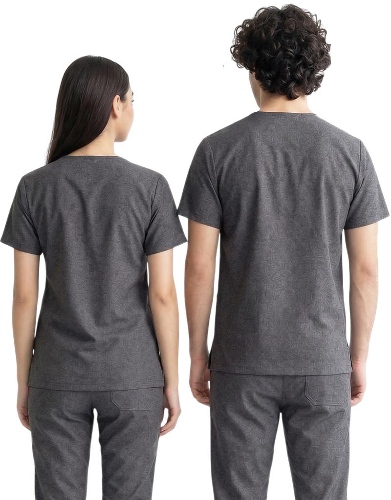 Apres Scrubs - Grey Unisex Scrub Top