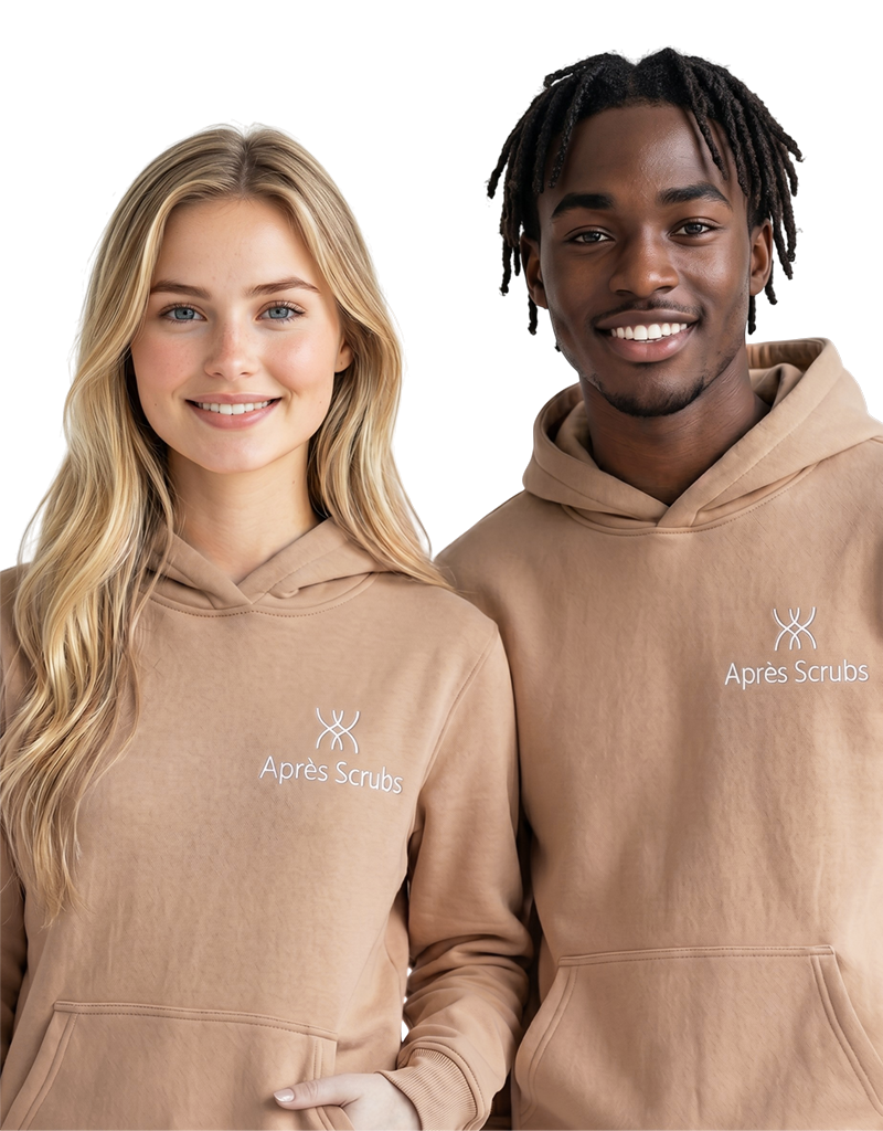 Apres Scrubs — Soft Peach Hoodie Set