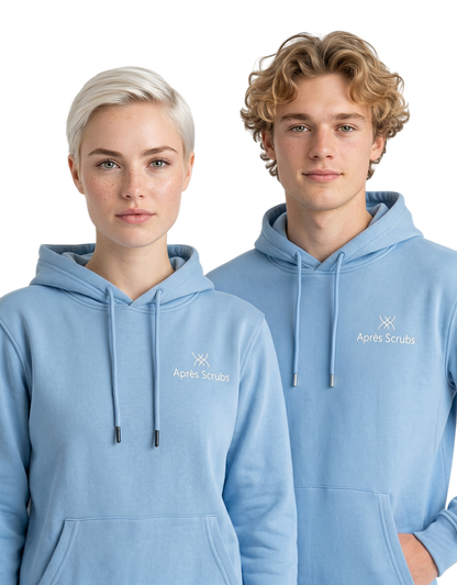 Apres Scrubs — Soft Blue Hoodie Set
