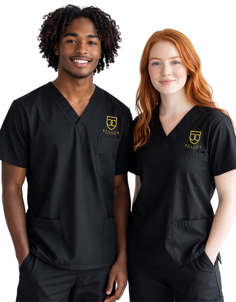 Bellus Black Unisex Scrub Top