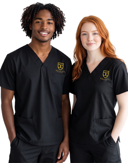 Bellus Black Unisex Scrub Top