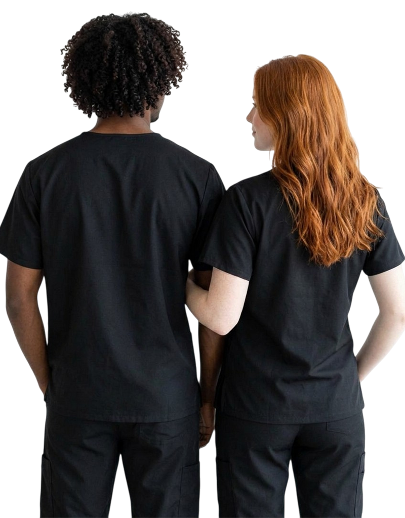 Bellus Black Unisex Scrub Top