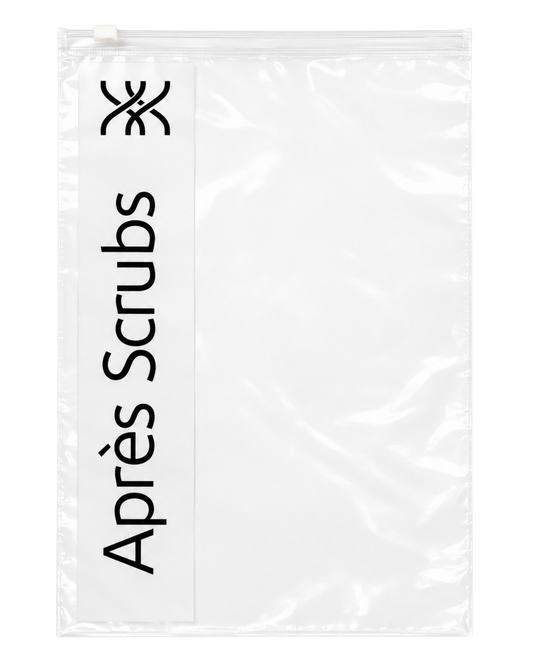 Après Scrubs Branded Clear Zipper Bag