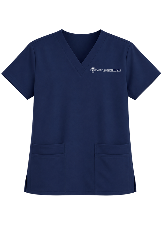 Carnegie Unisex Navy Blue Scrub Top