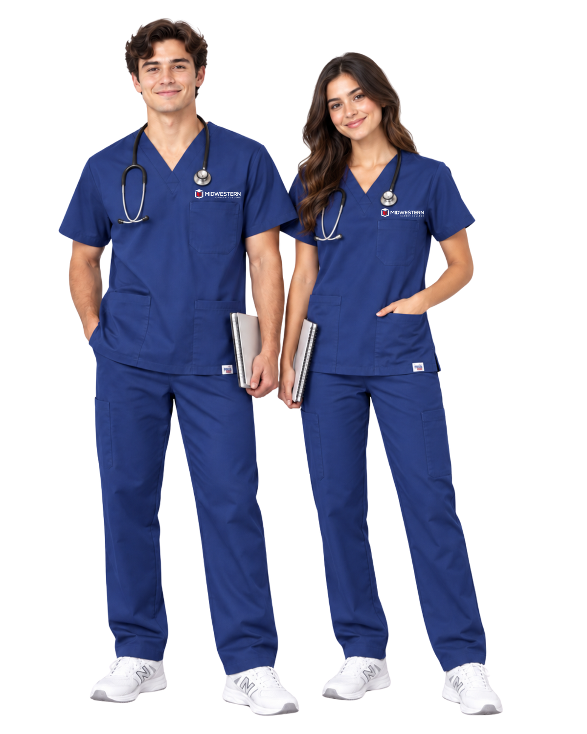 Midwestern Prior Uniform Unisex Scrub Top - Navy Blue