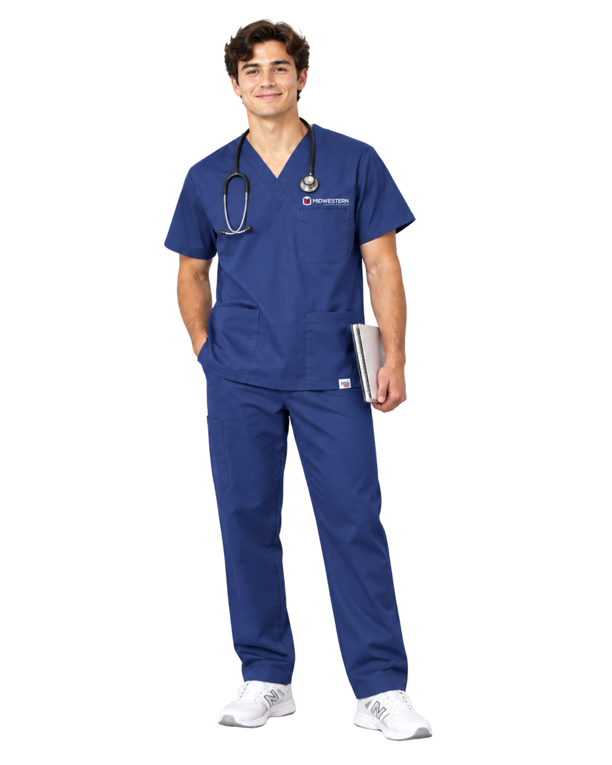 Midwestern Prior Uniform Unisex Scrub Top - Navy Blue