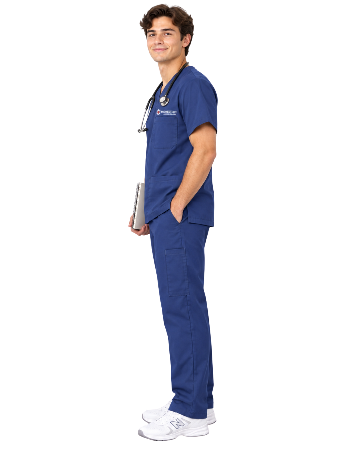 Midwestern Prior Uniform Unisex Scrub Top - Navy Blue