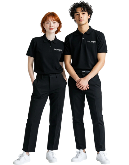 Las Vegas - Black Unisex Polo