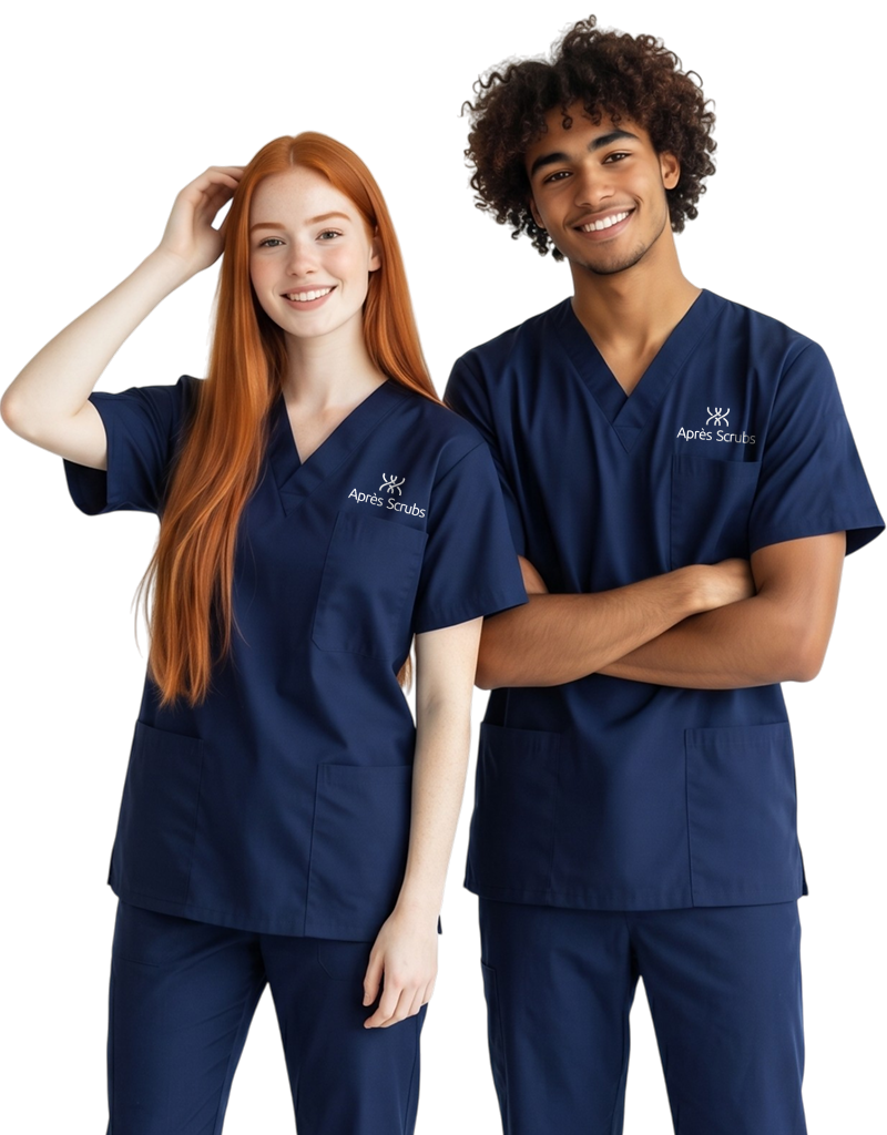 Apres Scrubs - Navy Blue Unisex Scrub Top