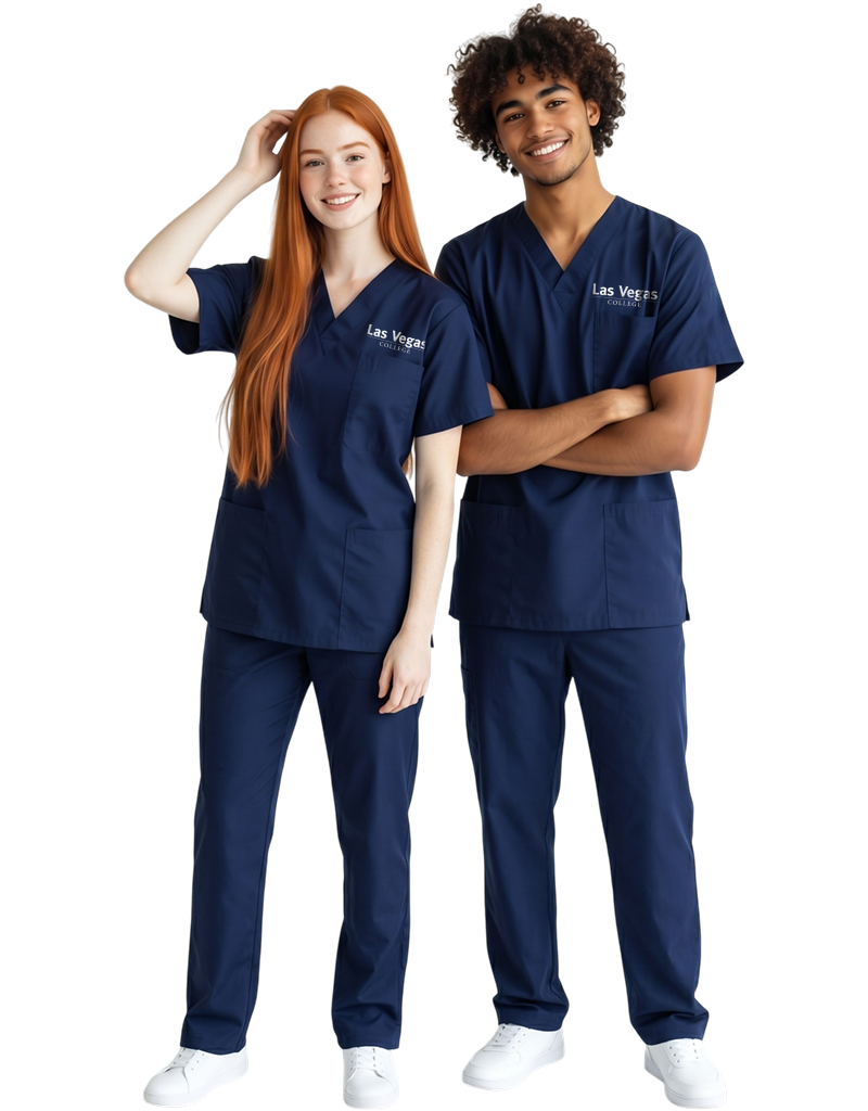 Las Vegas - Navy Blue Unisex Scrub Top