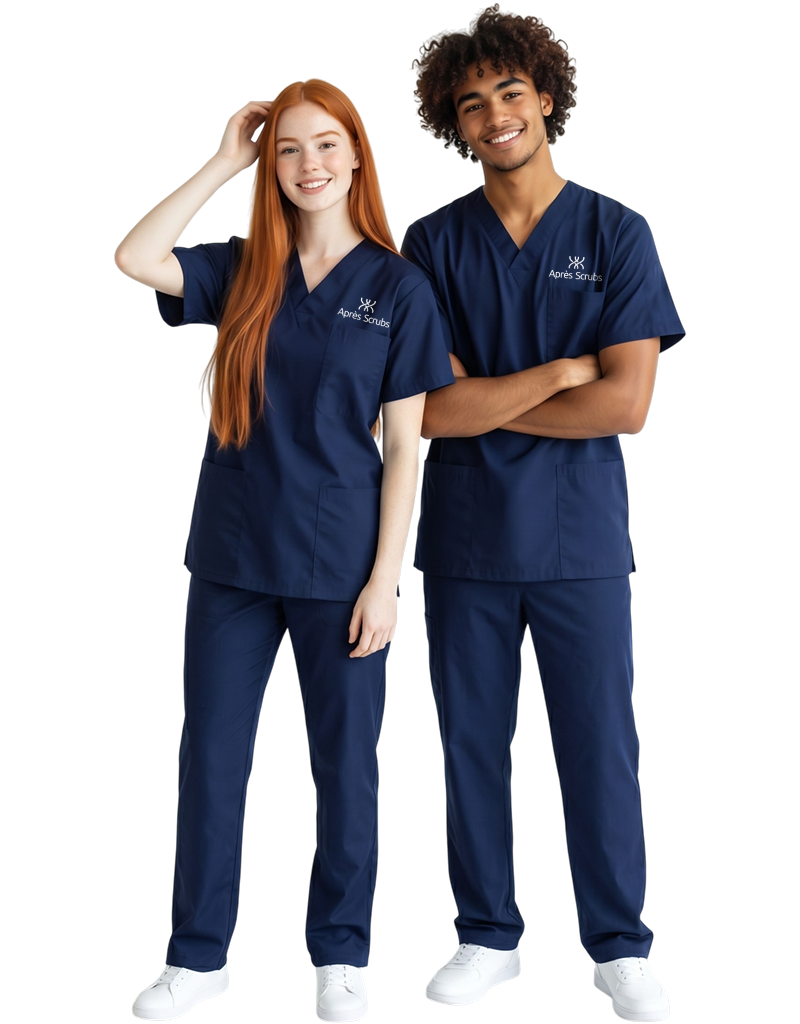 Apres Scrubs - Navy Blue Unisex Scrub Top