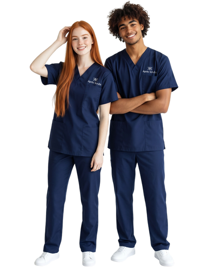 Apres Scrubs - Navy Blue Unisex Scrub Top