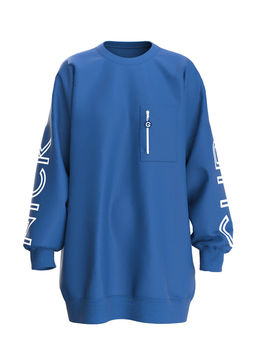 Gurnick Academy Blue Oversize Crew-neck Sweater