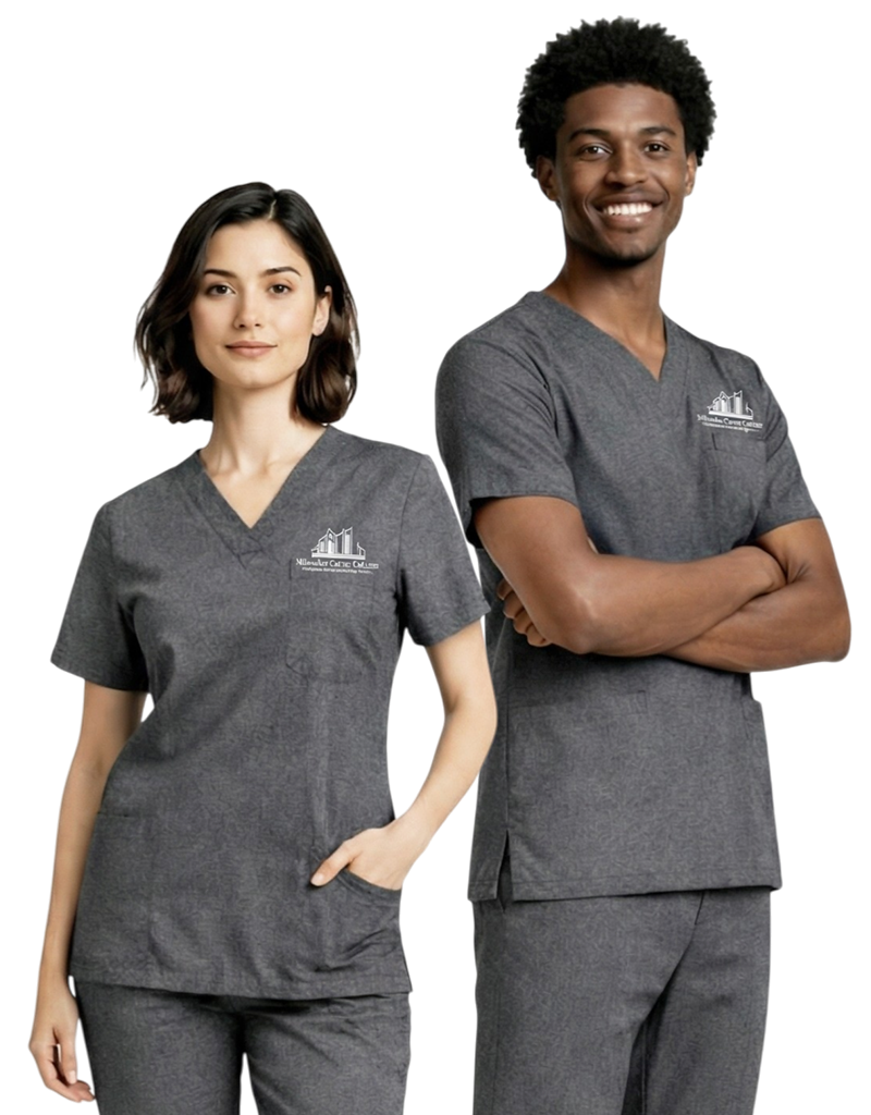 MCC Faculty Grey Unisex Scrub Top