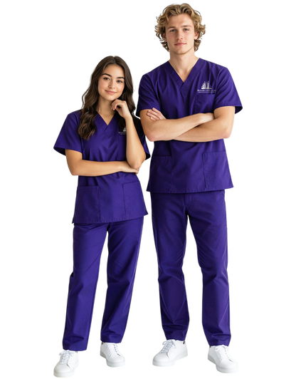 MCC Purple Unisex Scrub Top - Admin