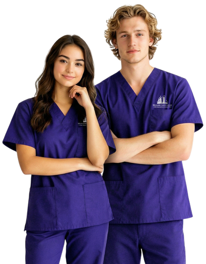 MCC Purple Unisex Scrub Top - Admin
