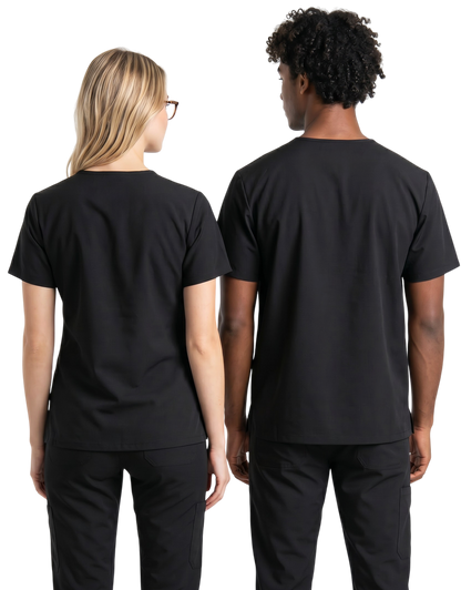 Midwestern Black Unisex Scrub Top - Clinical