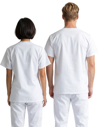 Midwestern White Unisex Scrub Top - Clinical