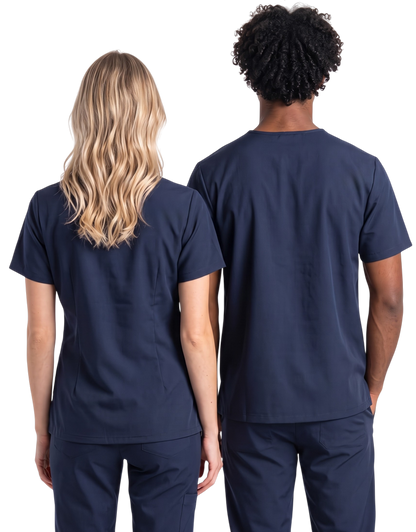 Midwestern Navy Blue Unisex Scrub Top - LPN