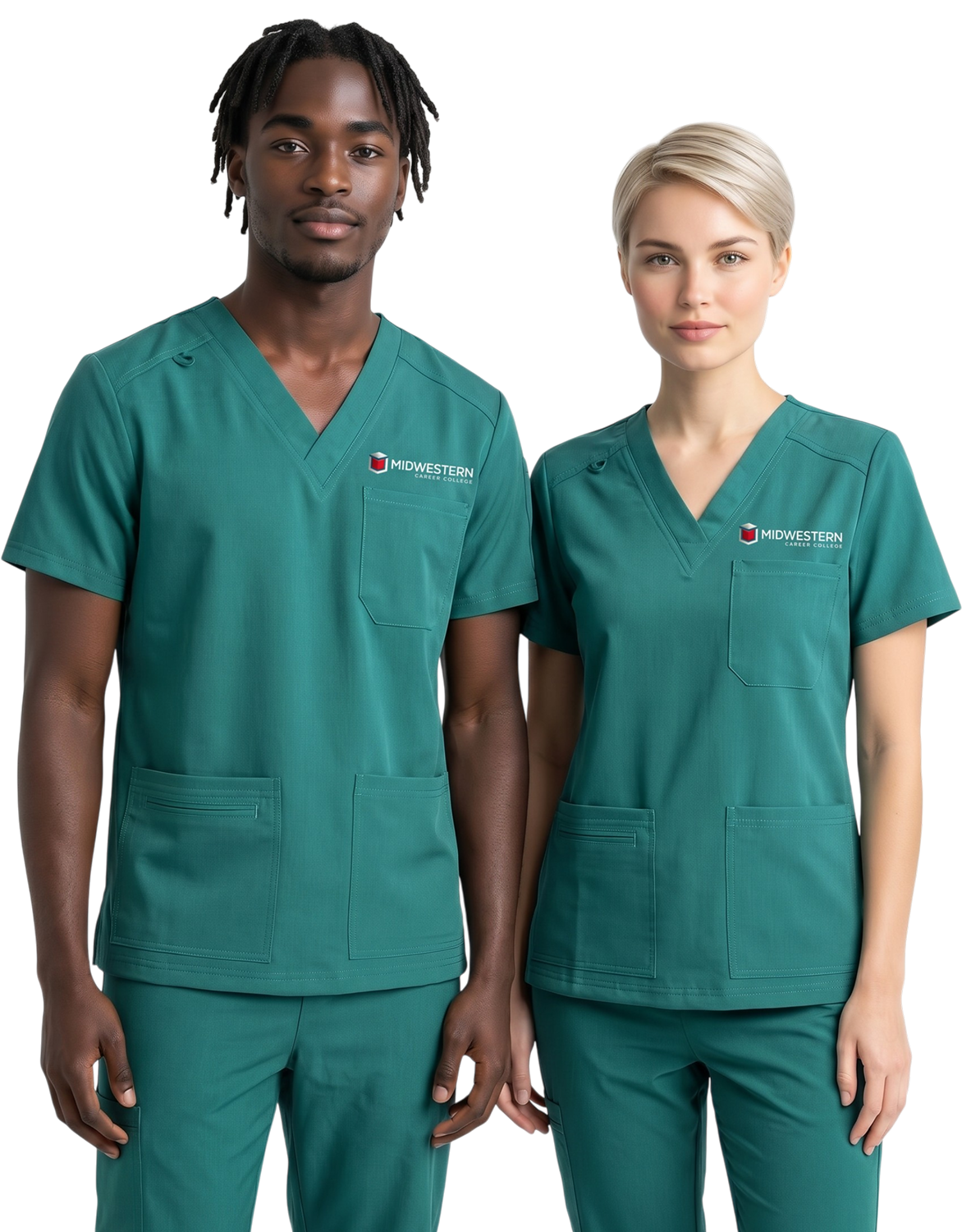 Midwestern Teal Unisex Scrub Top - Clinical