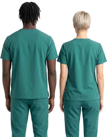 Midwestern Teal Unisex Scrub Top - Clinical