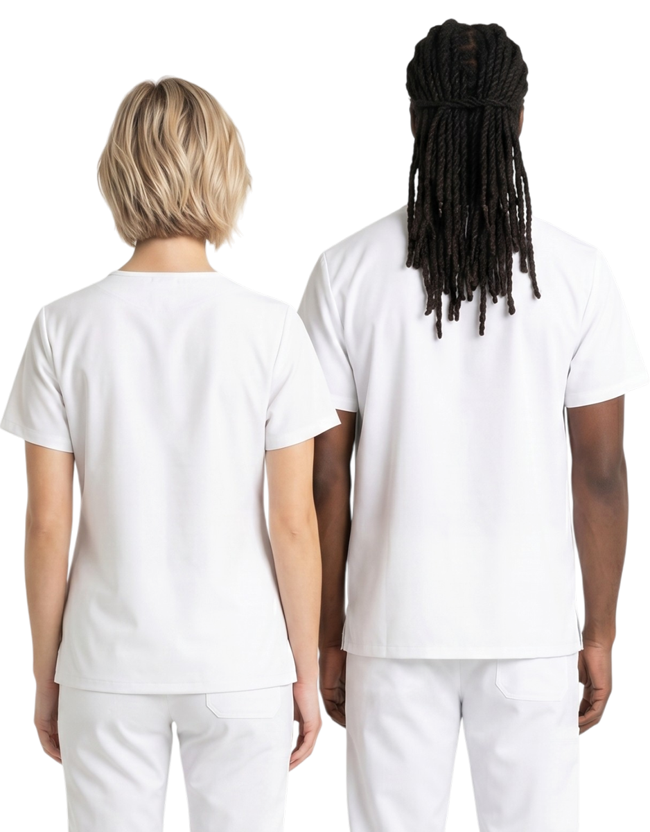 Midwestern White Unisex Scrub Top
