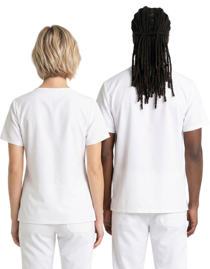 Midwestern White Unisex Scrub Top