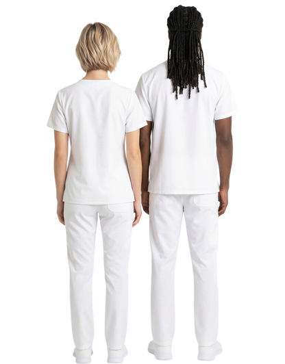 Midwestern White Unisex Scrub Top