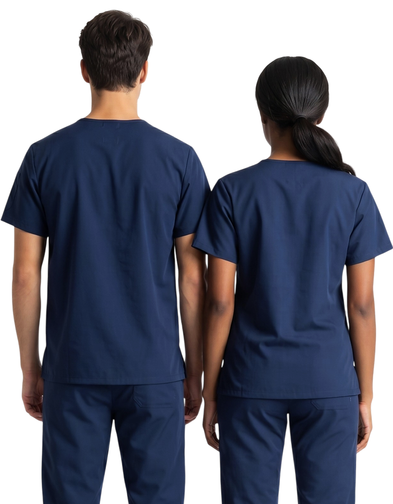Midwestern Navy Blue Unisex Scrub Top