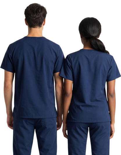 Midwestern Navy Blue Unisex Scrub Top
