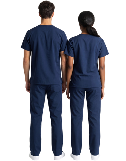 Midwestern Navy Blue Unisex Scrub Top