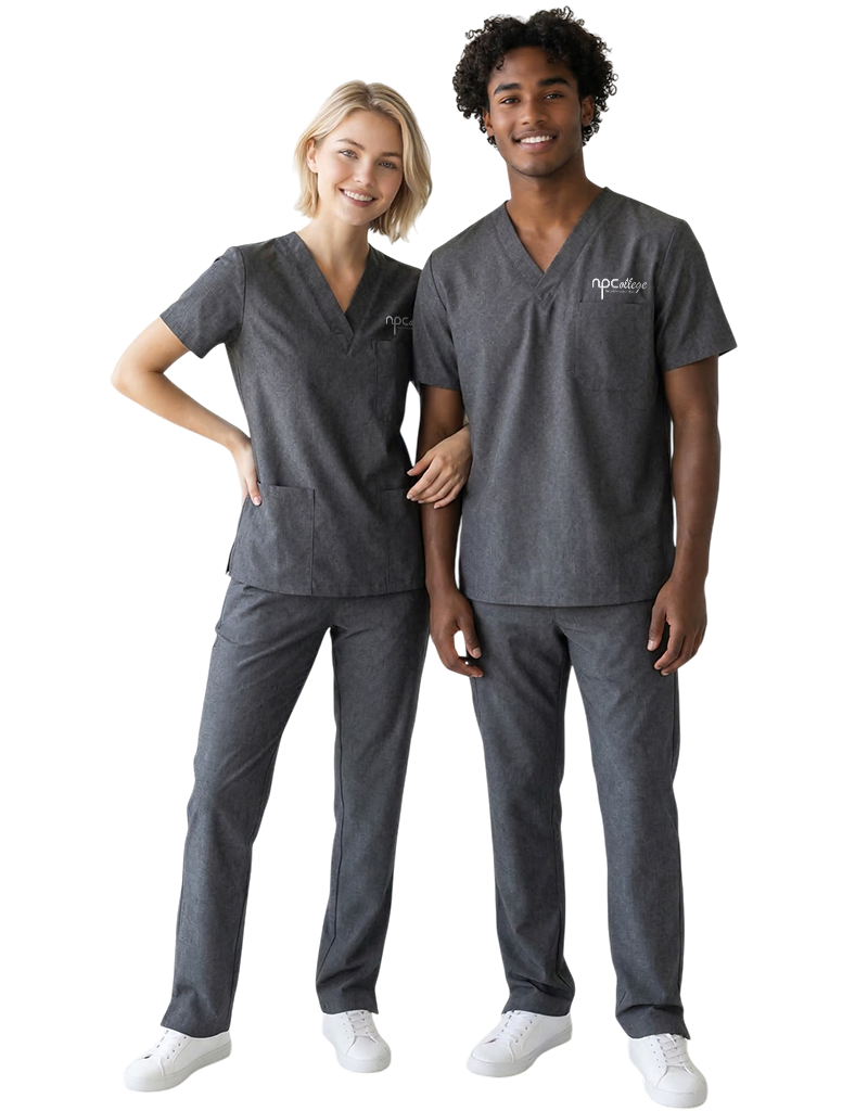 NPC Grey Unisex Scrub Top - Student