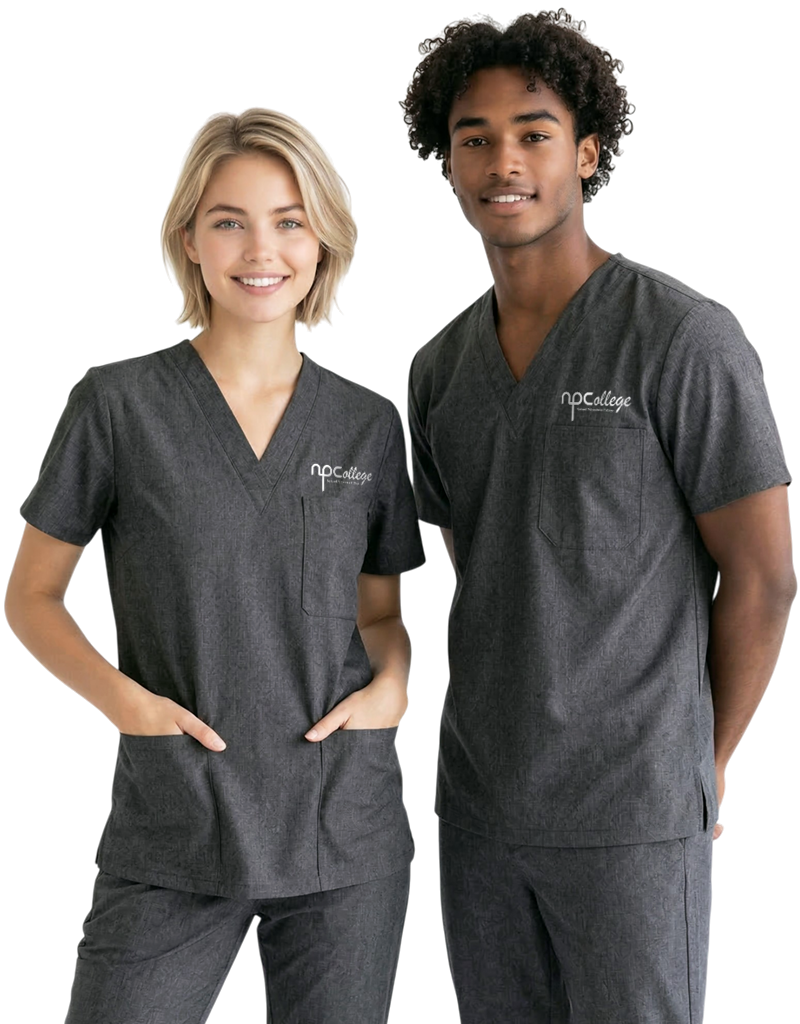 NPC Grey Unisex Scrub Top - Student