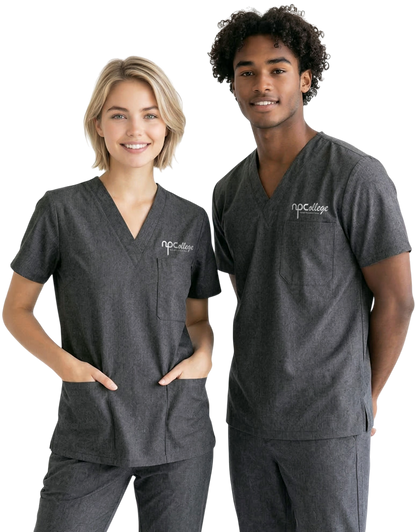 NPC Grey Unisex Scrub Top - Student