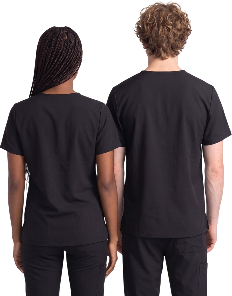 SUI Black Unisex Scrub Top