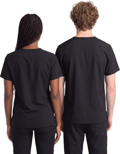 SUI Black Unisex Scrub Top