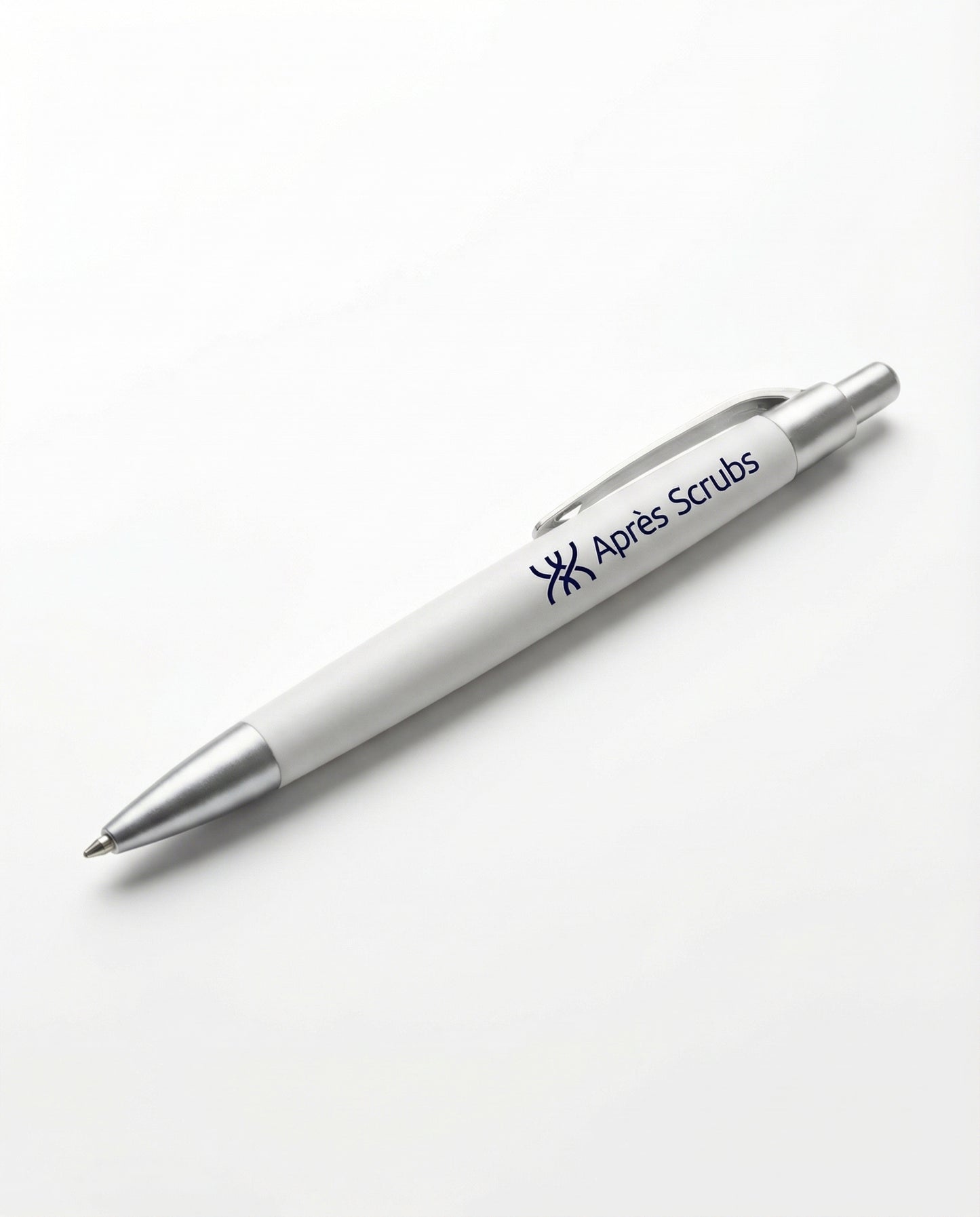Souvenir White and Silver Pen