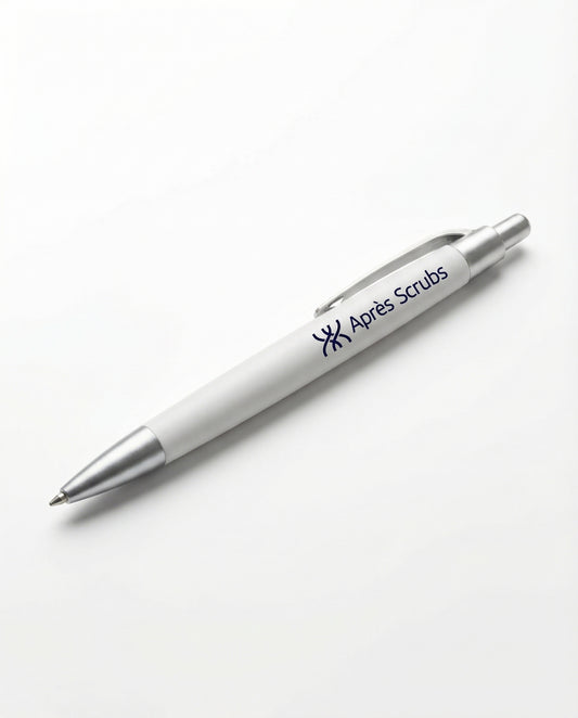 Souvenir White and Silver Pen