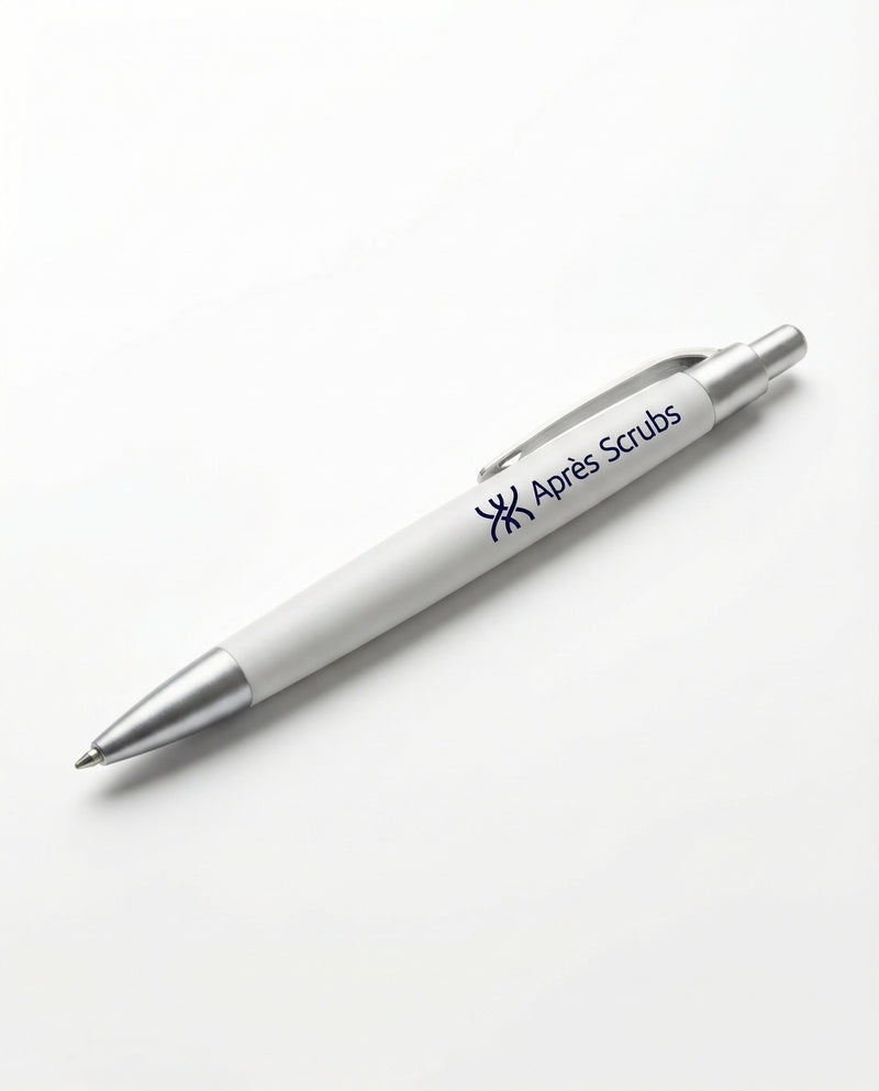 Souvenir White and Silver Pen